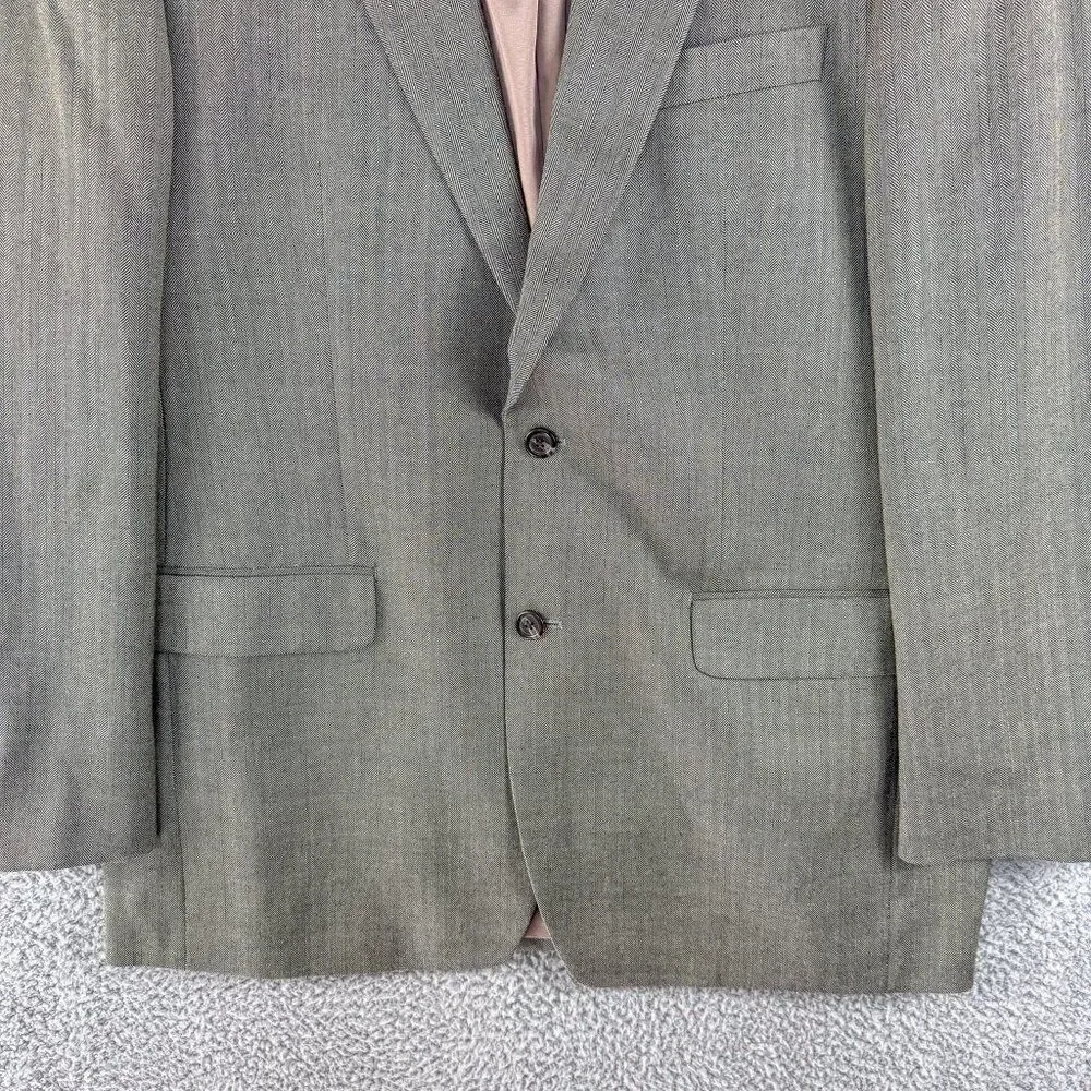 Lauren Ralph Lauren Blazer Mens 42L Gray Green Silk Wool Blend Sport Coat Jacket